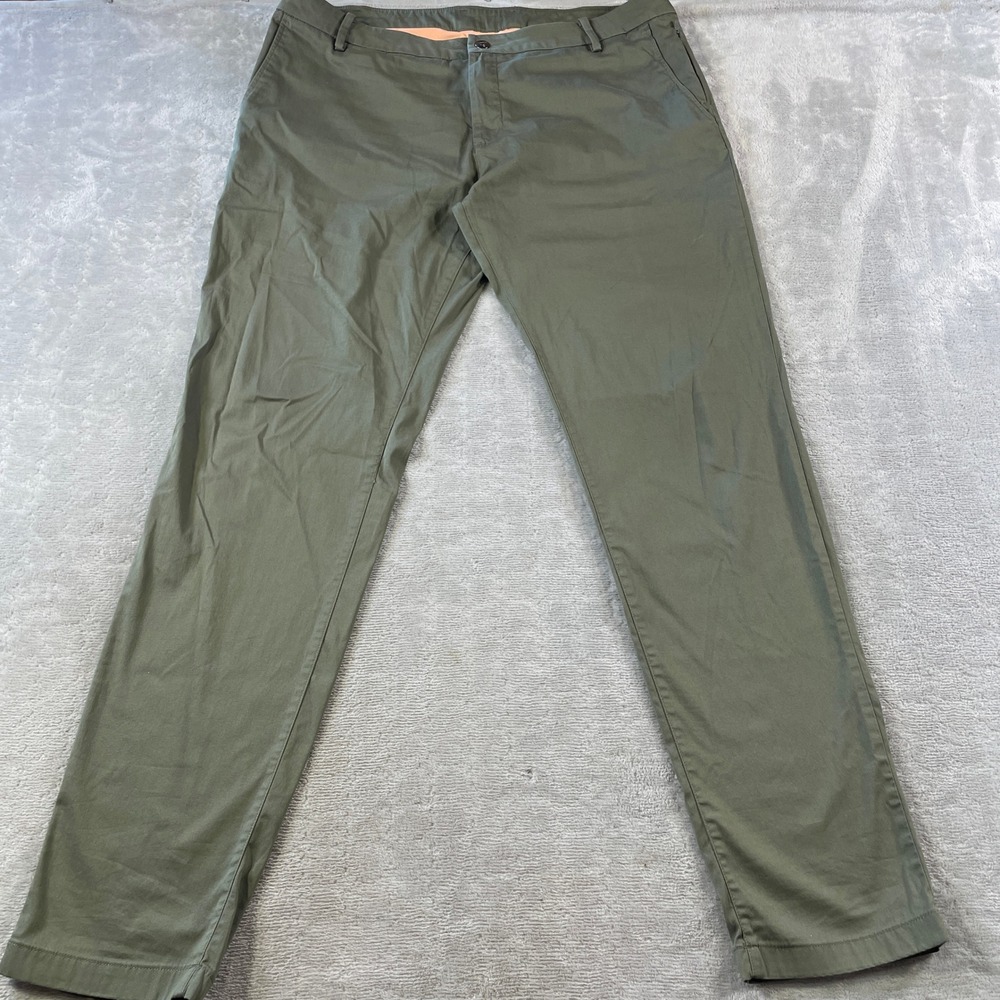 Birddogs Chino Pants Lined Men 38x34 Green Stretch Slim Tapered Casual Preppy